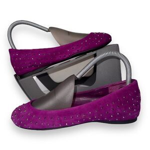 Jessica Simpson Jewel Studded Velvet Ballet Flats Purple Women's 6B